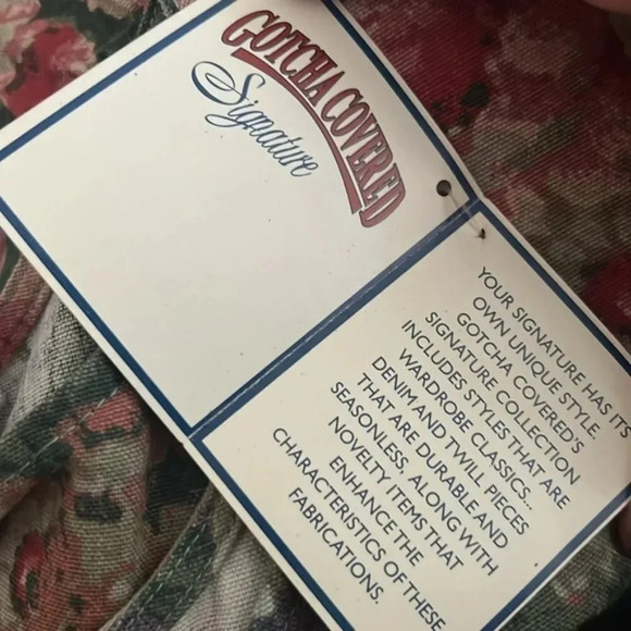 Gotcha Covered Floral Vintage Tapestry Denim Back elasctic Vest | Sz Large - Picture 2 of 8